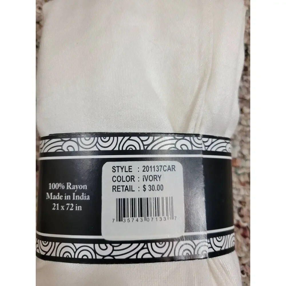 NWT Day Wrap Soft Silky Pashmina Shawl Wrap‎ Ivory w/fringe #1380;